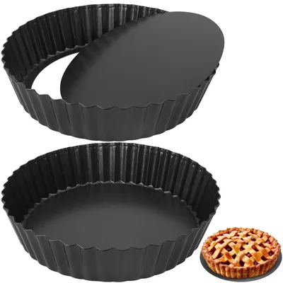 2er-Set runde Kuchenform 24 cm, antihaftbeschichtet, herausnehmbarer Boden