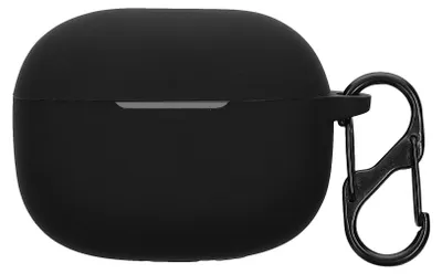 Produktbild von kwmobile Schutzhülle für EarFun Air 2 Hülle - TPU Silikon Case für Kopfhörer Ladecase - stoßfestes Cover mit Karabiner - Schwarz