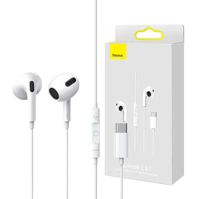 Produktbild von Baseus C17, Kabelgebunden, Anrufe/Musik, 20 - 20000 Hz, Kopfhörer, Weiß