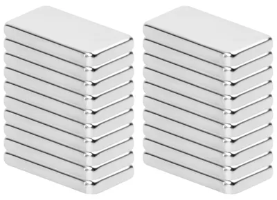 Zdjęcie produktu dla Prostokątne magnesy, wymiary 20 x 10 x 3 mm, 20 sztuk, magnesy neodymowe