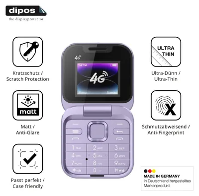 Image de 4x Film de protection d'écran pour Tosuny 4G Klapptelefon protecteur antireflet dipos