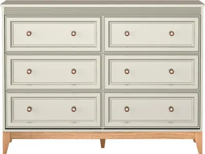 Produktbild von Schlafzimmer Kommode 135,5 cm breit in Beige, 6 Softclose-Schubladen WILNA-161