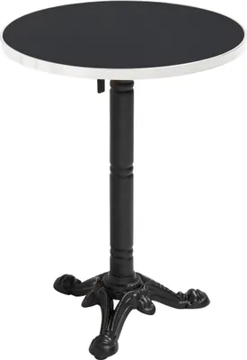 Produktbild von Runder Esstisch 60 cm neigbar schwarz/silber und schwarzes Bein - Oviala Montmartre