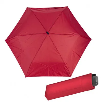 Obrázek produktu pro Derby HIT MINI FLAT - dětský/dámský skládací deštník, červená, plná barva