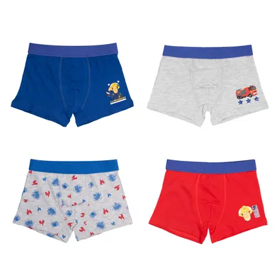 Produktbild von Feuerwehrmann Sam Boxershorts für Jungen Unterhose Unterwäsche Mehrfarbig Bunt (4er Pack), Größe:98-104