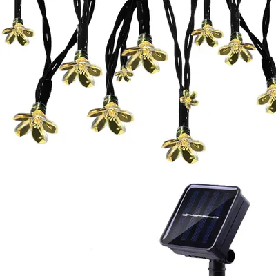 Solar-Lichterkette 50 LED warmweiß 7 m 8 Modi wasserdicht