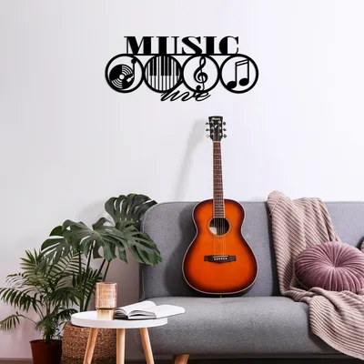Produktbild von Wallity, Music- TNL3145, Schwarz, Sonstige Wohndekorationen, 70 x 29 cm, 100% Metall (Dicke: 1