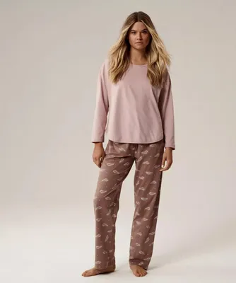 Produktbild von Damen Schlafanzug Atlantic Rosa 100% Baumwolle bequemer Schnitt M