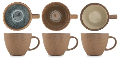 Zdjęcie produktu dla Zestaw 6 dużych filiżanek do śniadań - porcelana - asortyment