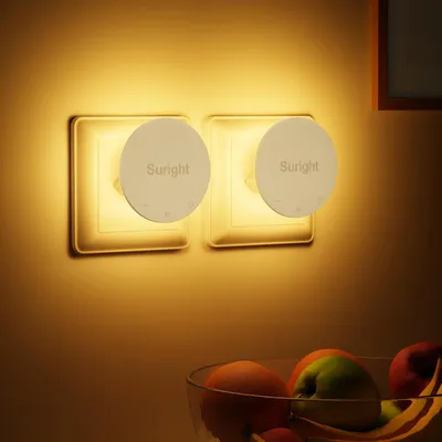 Zdjęcie produktu dla Lampka nocna LED, [zestaw 2 sztuk], z czujnikiem ruchu i zmierzchu, 3 tryby, regulowana jasność, ciepła biel