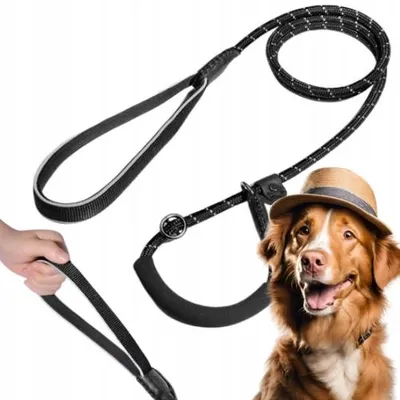 Produktbild von Dogness Nylonleine mit Schlingenkopf für Hunde bis 45 kg Schwarz