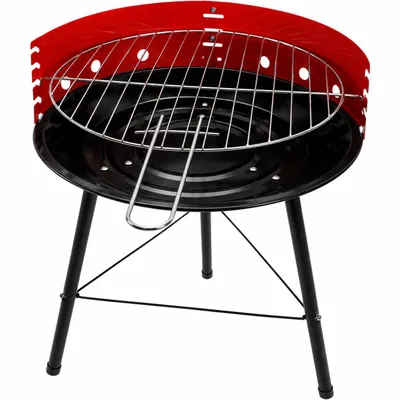 Produktbild von Grillwagen 56 Cm 36 Cm FEINZ Holzkohlegrill Chromrost Schwarz Für Picknick BBQ