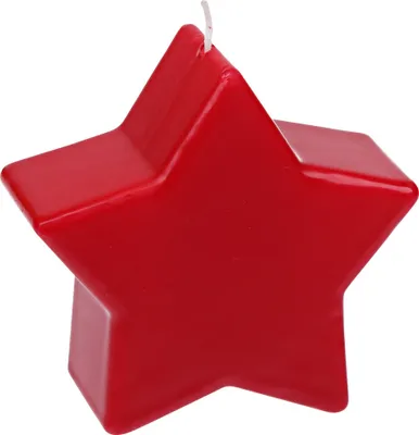 Produktbild von Weihnachtskerzen Flachstern, getaucht Rubin Rot 105/115/50