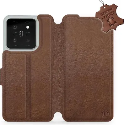 Produktbild von Echtleder Handyhülle für Xiaomi 14, Mobiwear Leather, Braun
