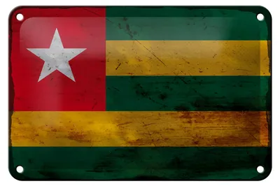 Produktbild von Blechschild Flagge Togo 18x12cm Flag of Togo Rost Dekoration