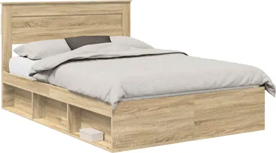 Image de vidaXL Cadre de lit Chêne Sonoma 150 x 200 cm Pin massif