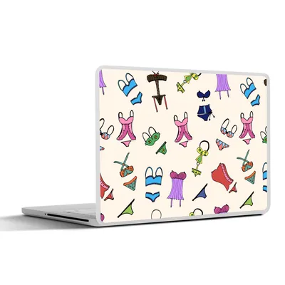 Produktbild von MuchoWow® Laptop Aufkleber Sticker Cover Dessous - Unterwäsche - Schnittmuster 32.5x23.5 cm - Sticker für Laptop - Selbstklebend