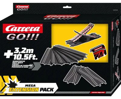 Produktbild von Carrera GO!!! Autorennbahn Zubehör Mega Extension Pack | zusätzliche Schienenelemente für 3,2 m Streckenverlängerung | mit Wippe und Engstellen