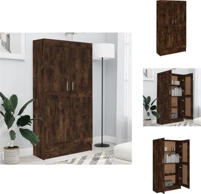Obrázok produktu pre vidaXL Regál na knihy smoke oak 82,5x30,5x150 cm materiál na báze dreva - Regály a knižnice