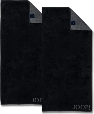 Produktbild von 2 Stück Joop! Handtuch Classic Schwarz Anthrazit 1600-90 50x100