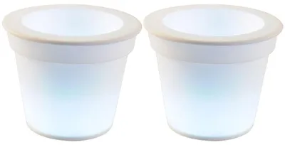Produktbild von 2er Set LED Solar-Blumentöpfe zur Außendekorationsbeleuchtung