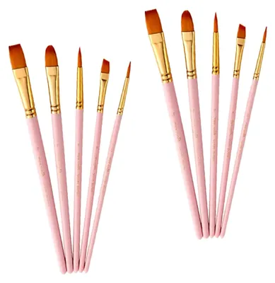 Produktbild von 10 Stück Aquarellpinsel mit Holzgriff für Künstler
