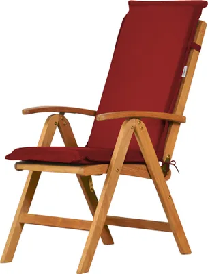 Produktbild von Hochlehnerauflage Gartenstuhl Auflage rot, Stuhlauflage Recliner als waschbares und UV-beständiges Garten Stuhlkissen