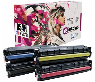Produktbild von Inkdigo Tonerset CRG054 für Canon i-SENSYS LBP-621Cw, LBP-623Cdw, LBP-640C, MF640C – CMYK,