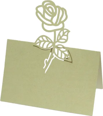 Image de 50PCS Laser Cut 3D Rose Place carte nom de table, papier s'asseoir chiffres cartes pour mariage anniversaire partie dŽcoration