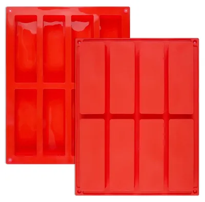 Müsliriegel-Backform, 2er Set, Silikon, 8 Mulden, antihaftbeschichtet