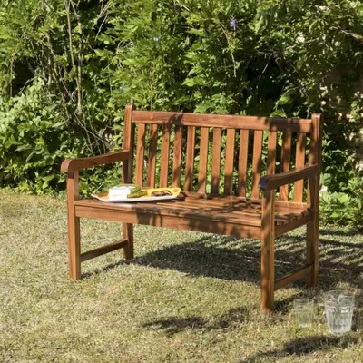 Image de MAEVA - Banc de jardin Java en bois teck huilé