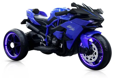 Produktbild von Moni Kinder Elektromotorrad Ninja, drei Kunststoffräder, LED-Beleuchtung, Mp3 blau