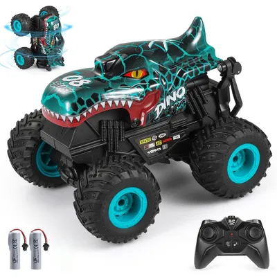 Produktbild von Ferngesteuertes Auto, RC Monster Truck Fernbedienung mit 3 Modus Licht und Musik Steuerung Dinosaurier Spielzeug 2,4 GHz Spielzeug für Kinder