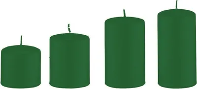 Produktbild von Stimmungsvolles Kerzenlicht 4er Kerzen abgestuft Fairway Grün Ø 6 cm
