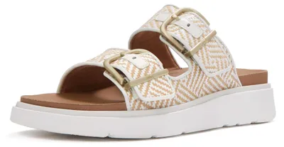 Produktbild von FitFlop FitFlop Gen-FF Buckle Graphic-Weave Two-Bar Slides WEISS 38