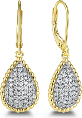 Produktbild von 9NB-1698 – New Bling – Zilveren oorbellen zwarte druppel – Met zirkonia – Goudkleurig – 925 zilver