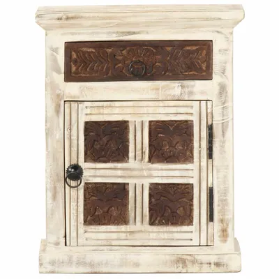 Zdjęcie produktu dla vidaXL Stolik nocny biały 40×30×50 cm lite drewno mango