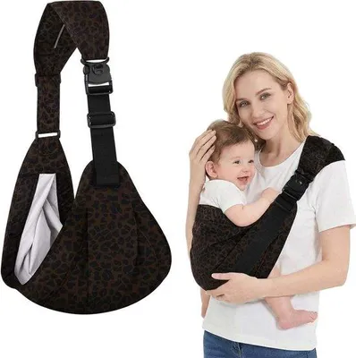 Productafbeelding van Draagzak Baby - Draagsysteem Baby - Comfortabel Dragen - Ergonomisch Ontwerp - Tot 20 kg - Luipaardprint