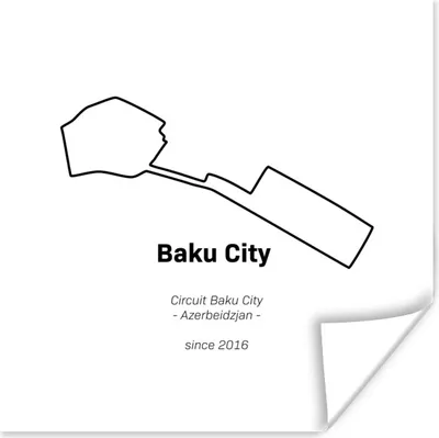 Produktbild von MuchoWow® Poster Formel 1 - Baku - Rennstrecke 50x50 cm - Wohnzimmerdekoration