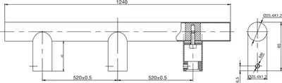 Zdjęcie produktu dla Marchesi uchwyt meblowy 8202 LA 1040mm - nowoczesny uchwyt drzwiowy o długości 1240mm, matowa stal nierdzewna