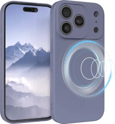 Produktbild von EAZY CASE - Silikonhülle magnetisch für Apple iPhone 17 Pro, Hülle Silikon, weich stoßfeste Magnet Handyhülle, Schutzhülle mit Kameraschutz, TPU Bumper in Blau