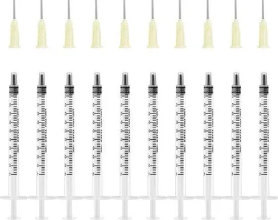 Obrázek produktu pro Sada 10 zahradních stříkacích pistolí – tupá jehla 1 ml – dávkovací pistole – měření tekutin – opakovaně použitelné krmné pistole – pistole na zalévání rostlin a krmení zvířat