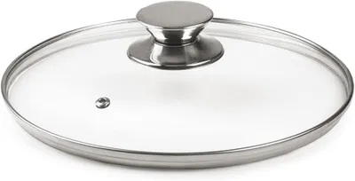 Produktbild von Glasdeckel, Knauf aus Edelstahl, 20 cm