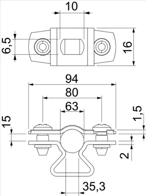 Obrázek produktu pro OBO distanční objímka s podélným otvorem, 53–63 mm, ocel, galvanicky pozinkovaná, 1 ks.
