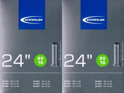 Produktbild von 2x Schwalbe AV 10 Schlauch 24" 507 Ventil: Auto Schrader AV10 Autoventil 24 Zoll