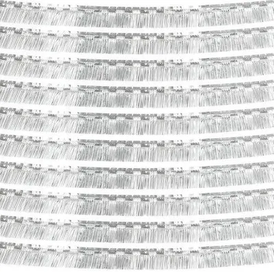 Produktbild von 10 Stück Lametta Vorhang Silber, Folie Fransen Vorhang Schimmer, 30 x 300cm Metallic Foil Fringe Garland, Metallic Tinsel Vorhange Hintergrund für Weihnachten, Geburtstagsparty, Bridal Shower