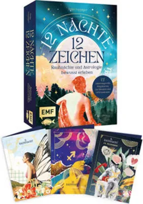 Obrázok produktu pre Kartenset: 12 Nächte, 12 Zeichen | Rauhnächte und Astrologie bewusst erleben - mit Ritualen, Affirmationen und Videomeditationen