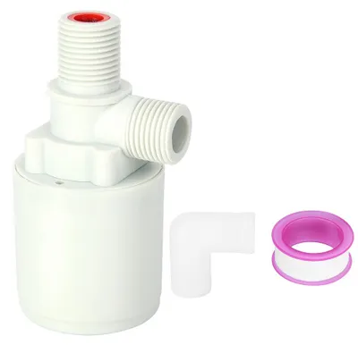 Image de Robinet à bille flottant pour réservoir d'entrée, contrôle automatique du niveau d'eau, en plastique, filetage G1/2 pouce