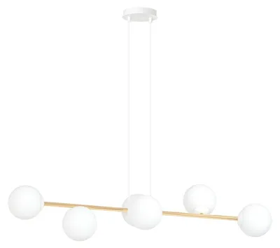 Immagine prodotto di Lampada a sospensione Gravity in acciaio oro e vetro bianco