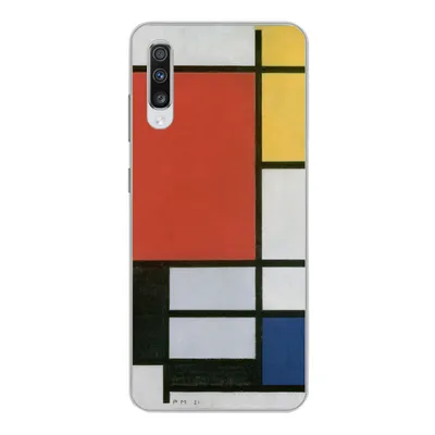 Produktbild von MuchoWow® Handyhülle Schutzhülle Hülle für Samsung Galaxy A70 Komposition 2 in Rot Blau und Gelb - Piet Mondrian Silikon Softcase Handy Hülle - Schutzhaube